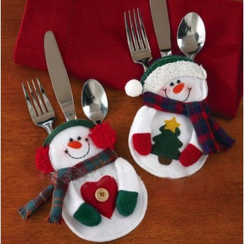 Snowman Christmas Silverware Holders